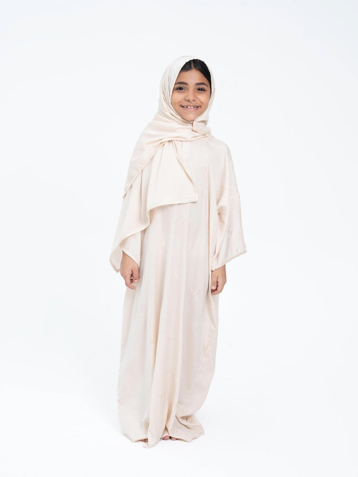 Cream Ahlam Prayer Abaya-Kids