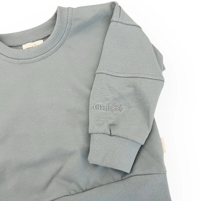 Crewneck Ribbed Sweatshirt + Shorts Set