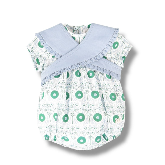 Cris Cross Blue/Green Unisex Romper