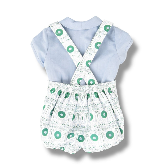 Cris Cross Green/Blue Boy Romper