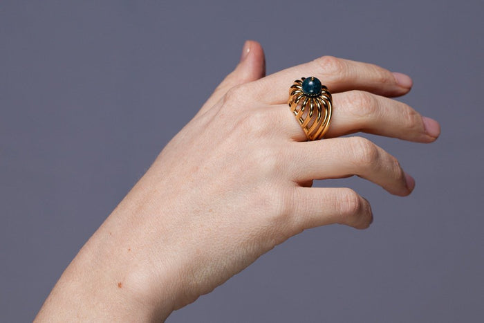 Crown Ring with Apatite