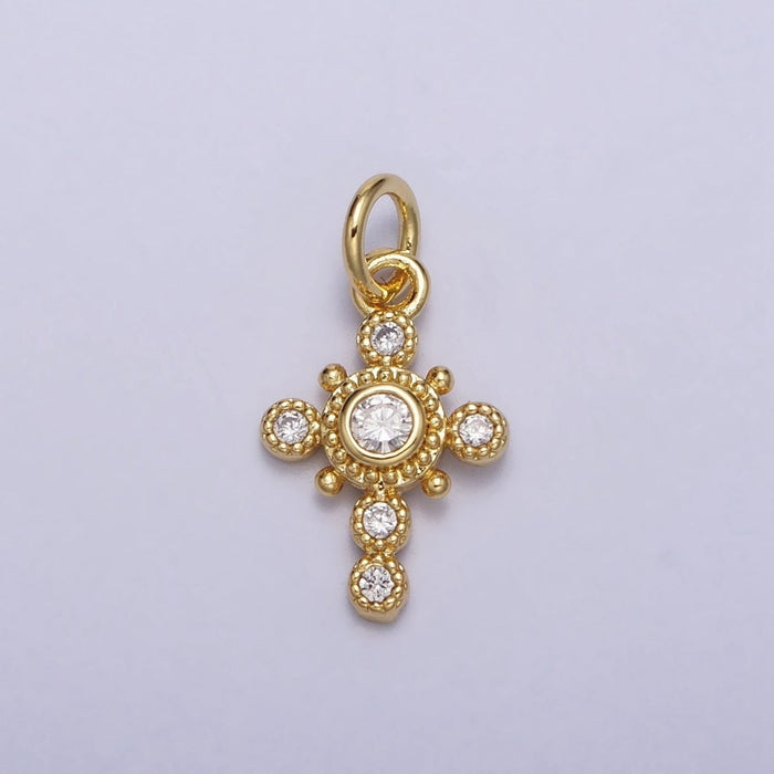 Crystal Beaded Cross Charm