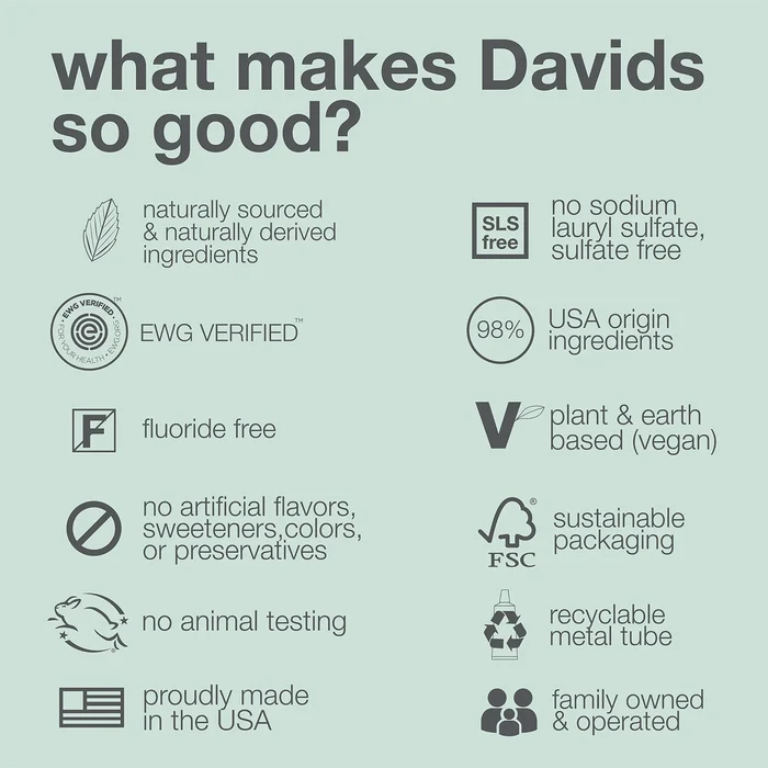 Davids Premium Toothpaste / Charcoal + Peppermint