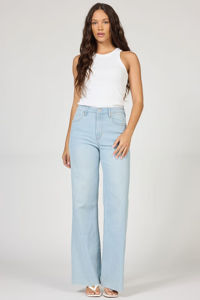 Dear John Fiona High Rise Wide Leg in Railroad Stripes