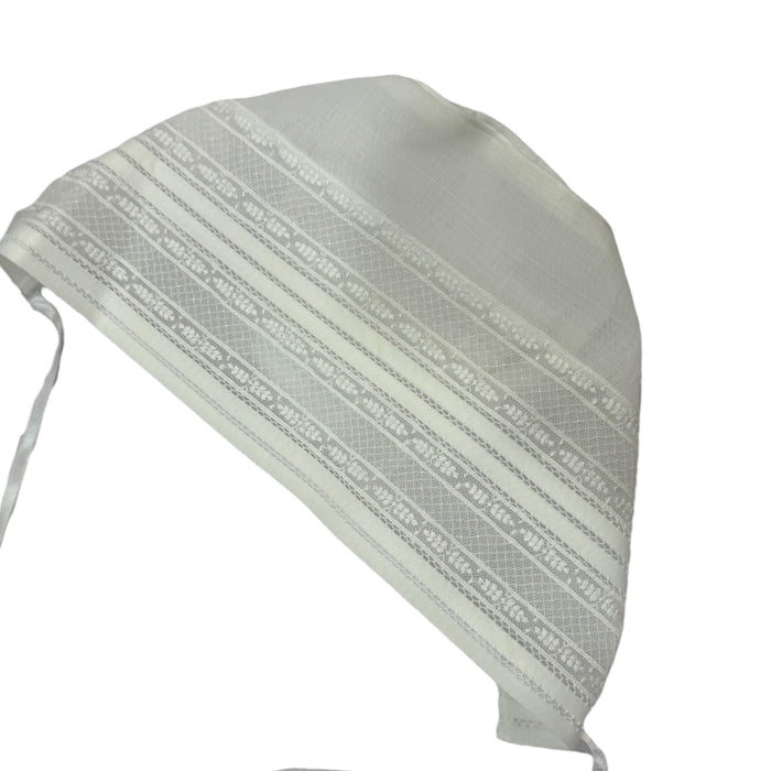 Diane Unisex White Lace Bonnet