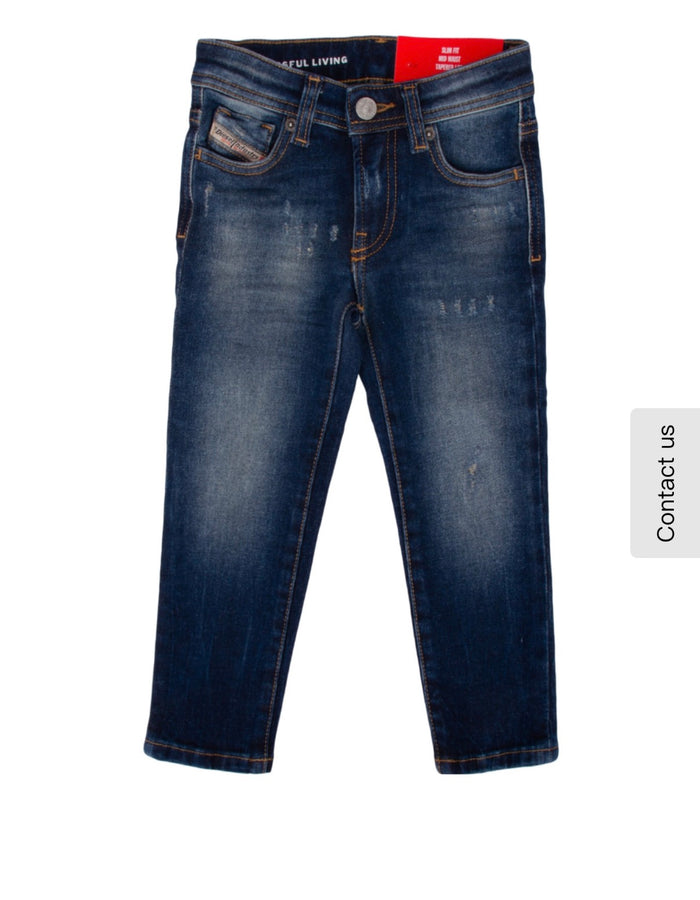 Diesel Kids 2004–J Stonewashed Tapered-Leg Jeans