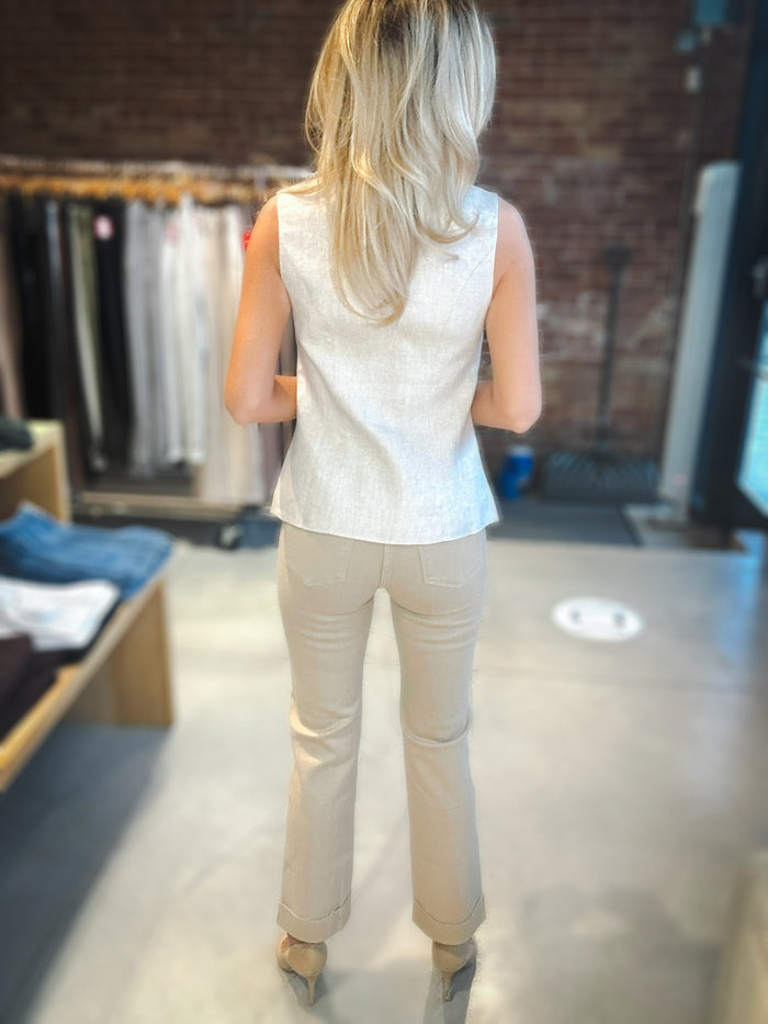 DL1961 Mara Mid Rise Straight in Almond Cuffed