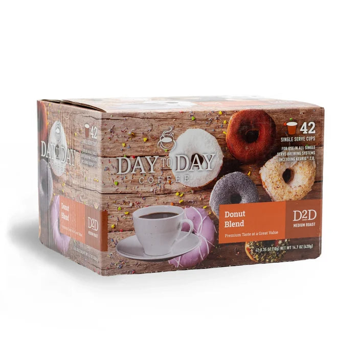 Day to Day Coffee Donut Blend Medium Roast 42 Count K-Cup Pods – affordable everyday coffee for home or office