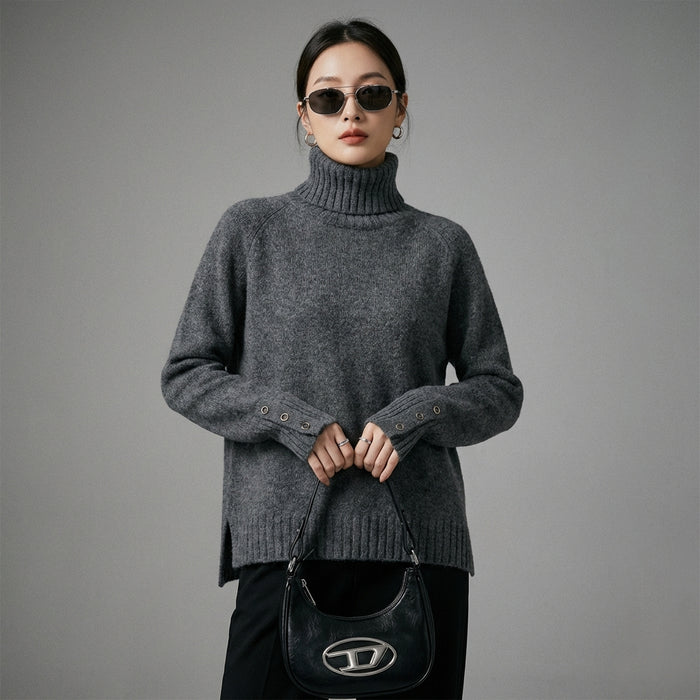 Pull maille col double manches longues - K-fashion - Taille one size