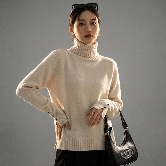 Pull maille col double manches longues - K-fashion - Taille one size
