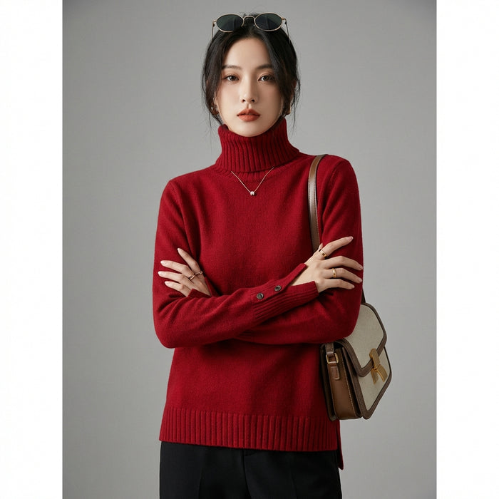 Pull maille col double manches longues - K-fashion - Taille one size