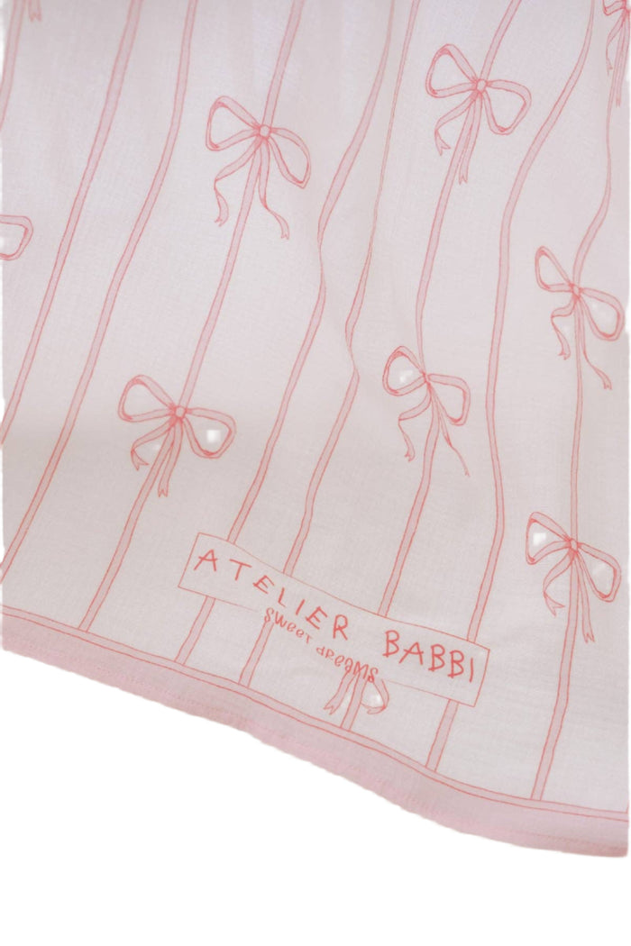 Double-Layer Muslin Blanket - Ribbon/Pink
