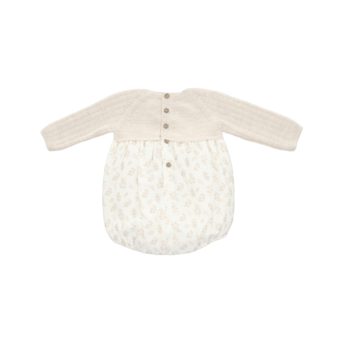 Drew Half-Knitted Beige Romper