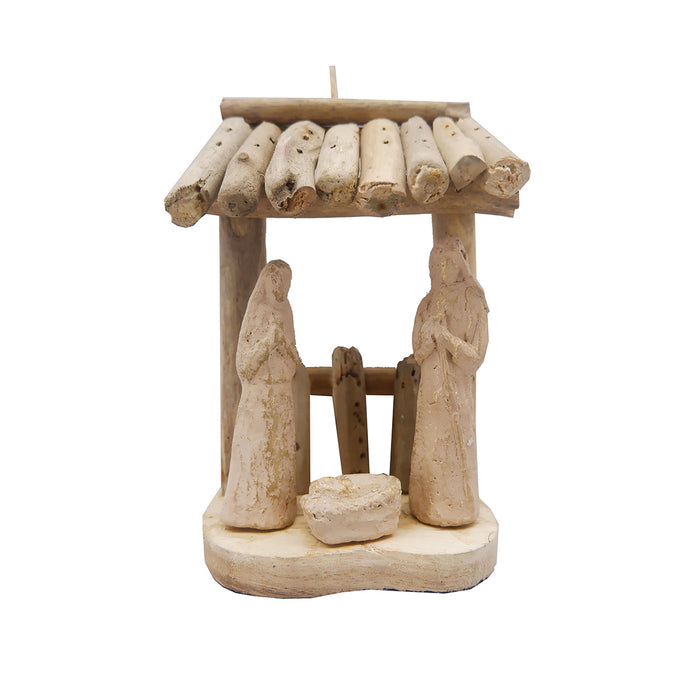 A Driftwood Manger Ornament.