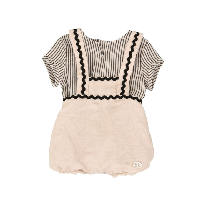 Erick Black and Beige 2-Piece Baby Boy Set