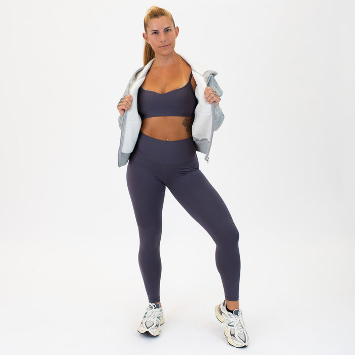 Crop Zip Hoodie Sweatshirt | Essence | Heather Gray
