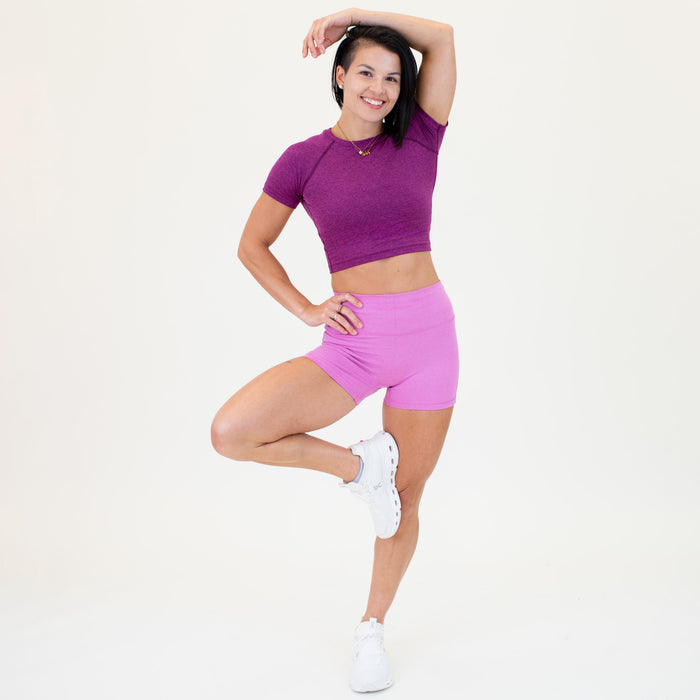 Heather Festival Fuchsia Evermore Crop Short Sleeve by FLEO - 3