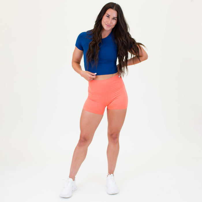 Navy Peony Evermore Crop Short Sleeve