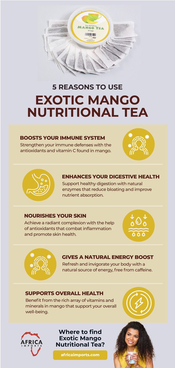 Exotic Mango Nutritional Tea: 20 Bags - Yado African & Caribbean Market