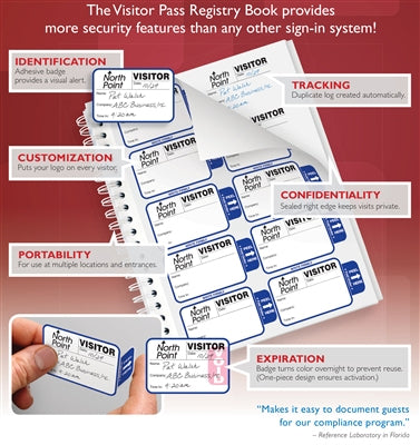 Expiring Visitor Badge Sign-in Book - 500 Badges - VP-8XX