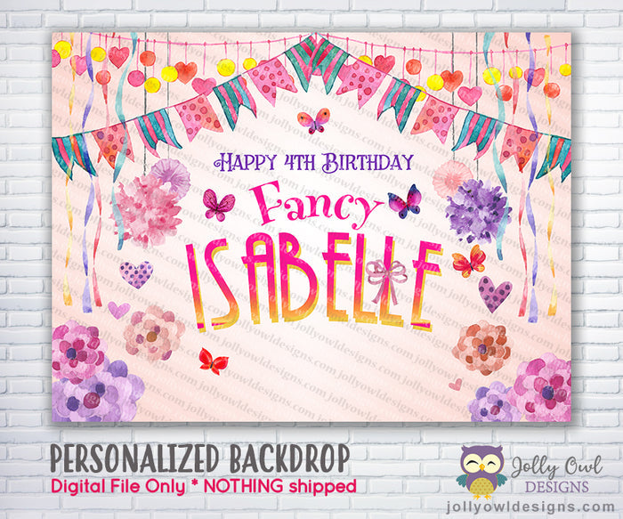 Fancy Nancy Party Backdrop