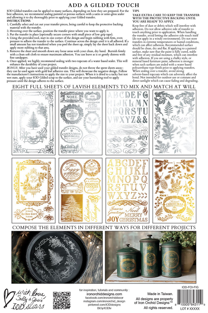 Figgy & Flourish Foil TRANSFER 8 x 12” PAD