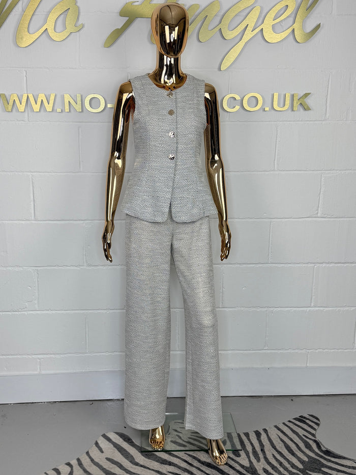 Fleck Sleeveless Gold Button Waistcoat & Trouser Co-Ord (2 Colours)