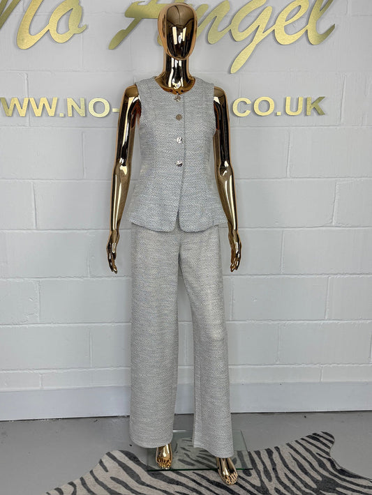 Fleck Sleeveless Gold Button Waistcoat & Trouser Co-Ord (2 Colours)