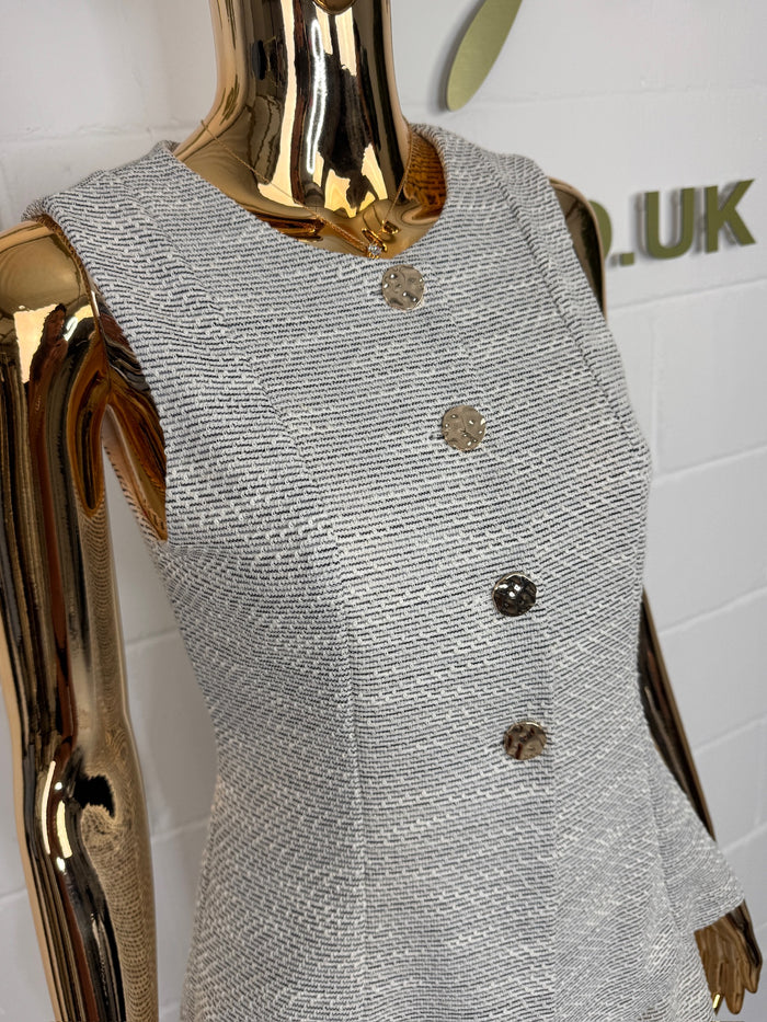Fleck Sleeveless Gold Button Waistcoat & Trouser Co-Ord (2 Colours)