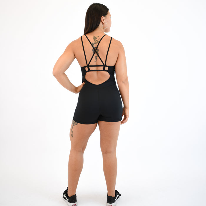 Women's Singlet in Black for Powerlifting and Olympic Lifting