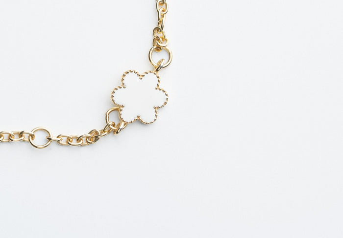Flower Arabic Initial Bracelet Gold - Women