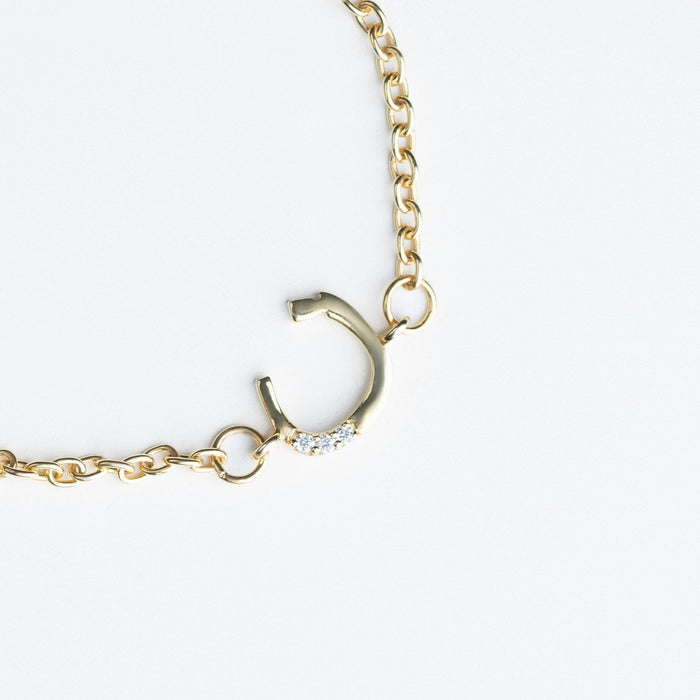Flower Arabic Initial Bracelet Gold - Women