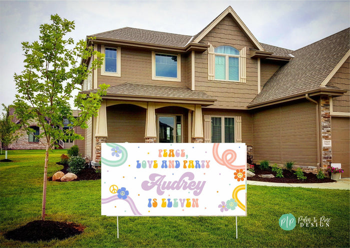Flower Child 70s Groovy Birthday Banner