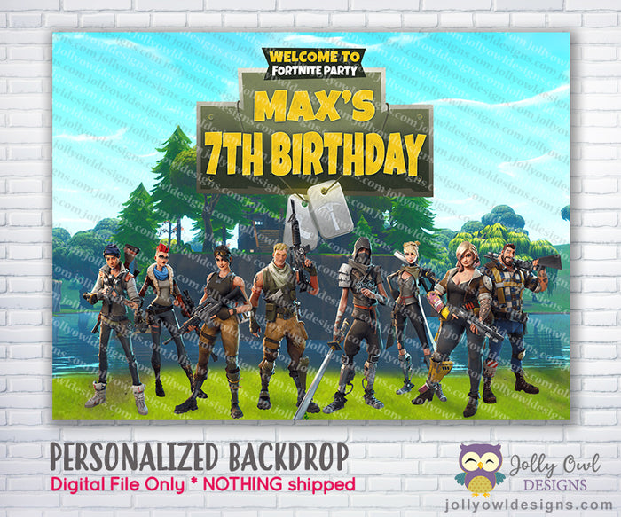 Fortnite Birthday Party Backdrop