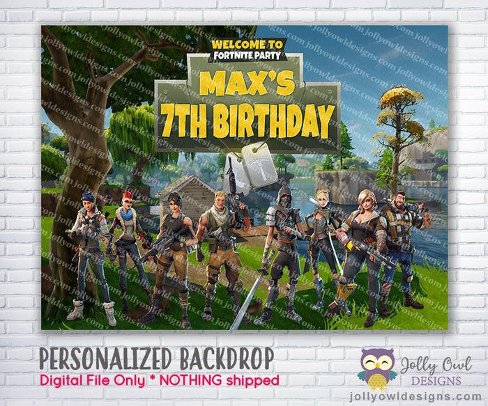 Fortnite Birthday Party Backdrop