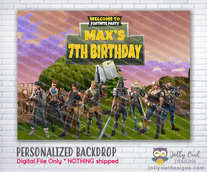 Fortnite Birthday Party Backdrop
