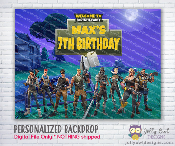 Fortnite Birthday Party Backdrop