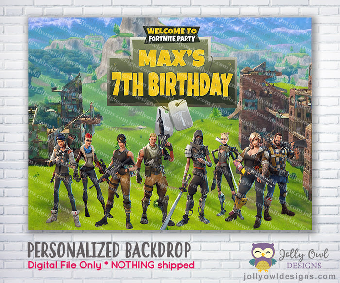 Fortnite Birthday Party Backdrop