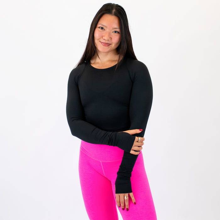 Black Foundation Crop Long Sleeve by FLEO - 1