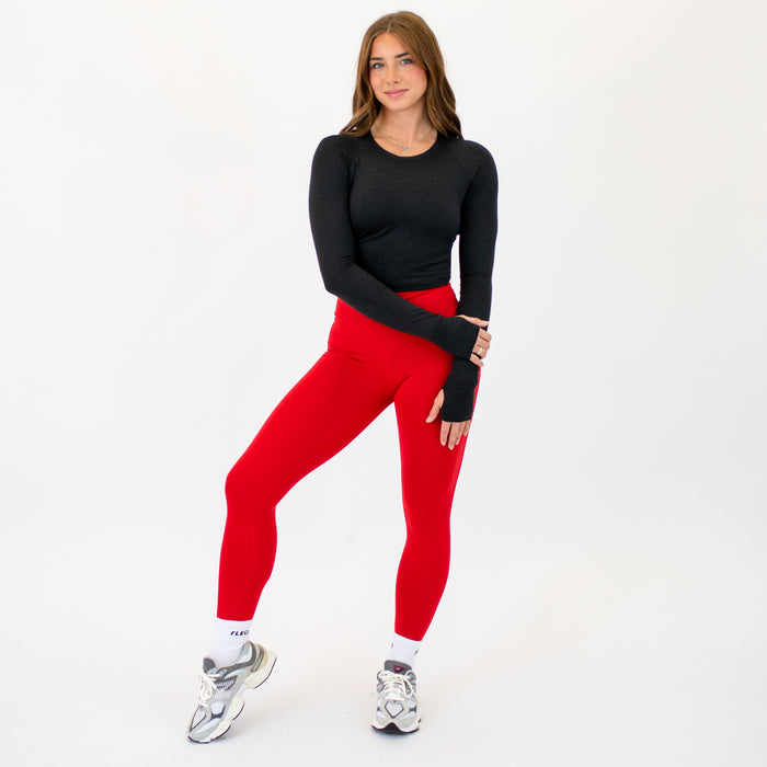 Heather Black Foundation Crop Long Sleeve by FLEO - 3