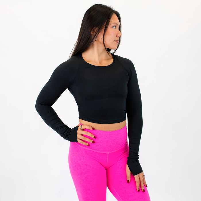 Black Foundation Crop Long Sleeve by FLEO - 4