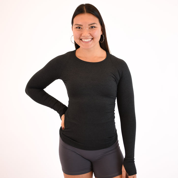 Heather Black Foundation Full Length Long Sleeve