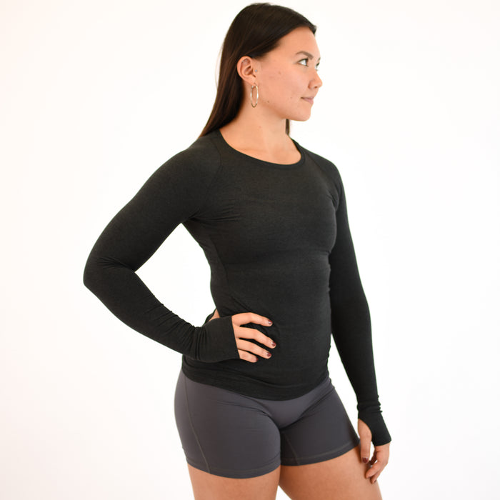 Heather Black Foundation Full Length Long Sleeve