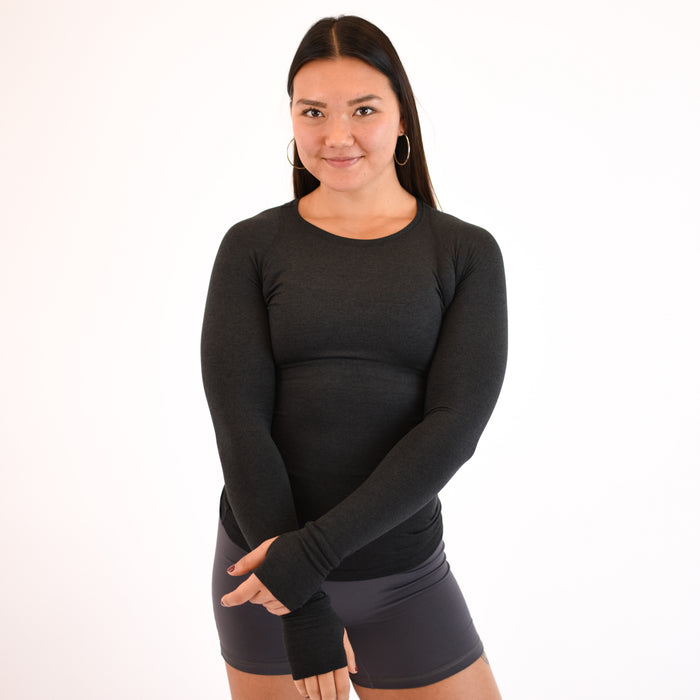 Heather Black Foundation Full Length Long Sleeve
