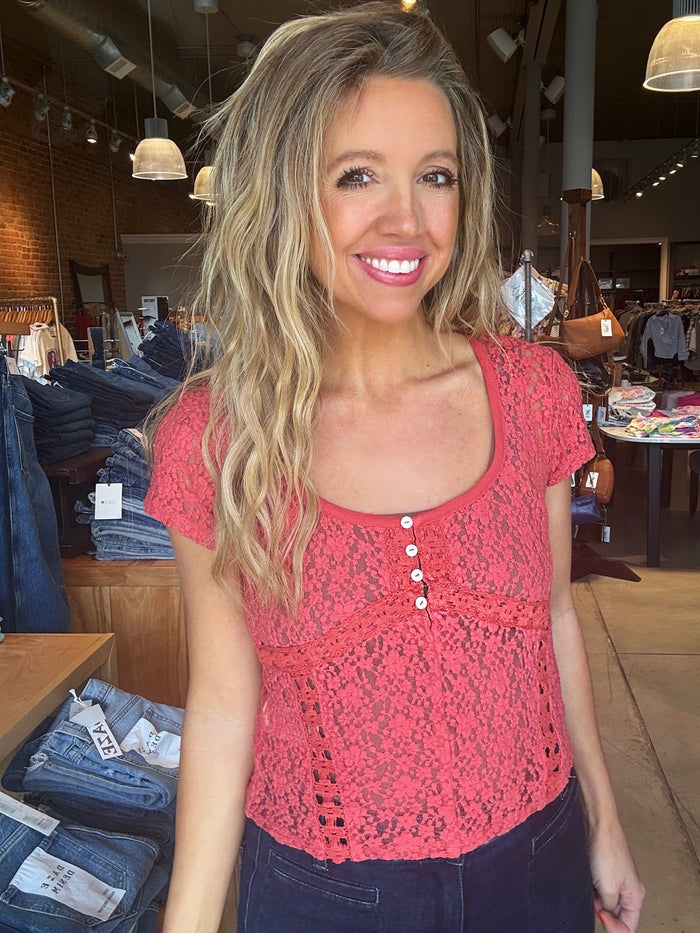 Free People Claro Short Sleeve Tee