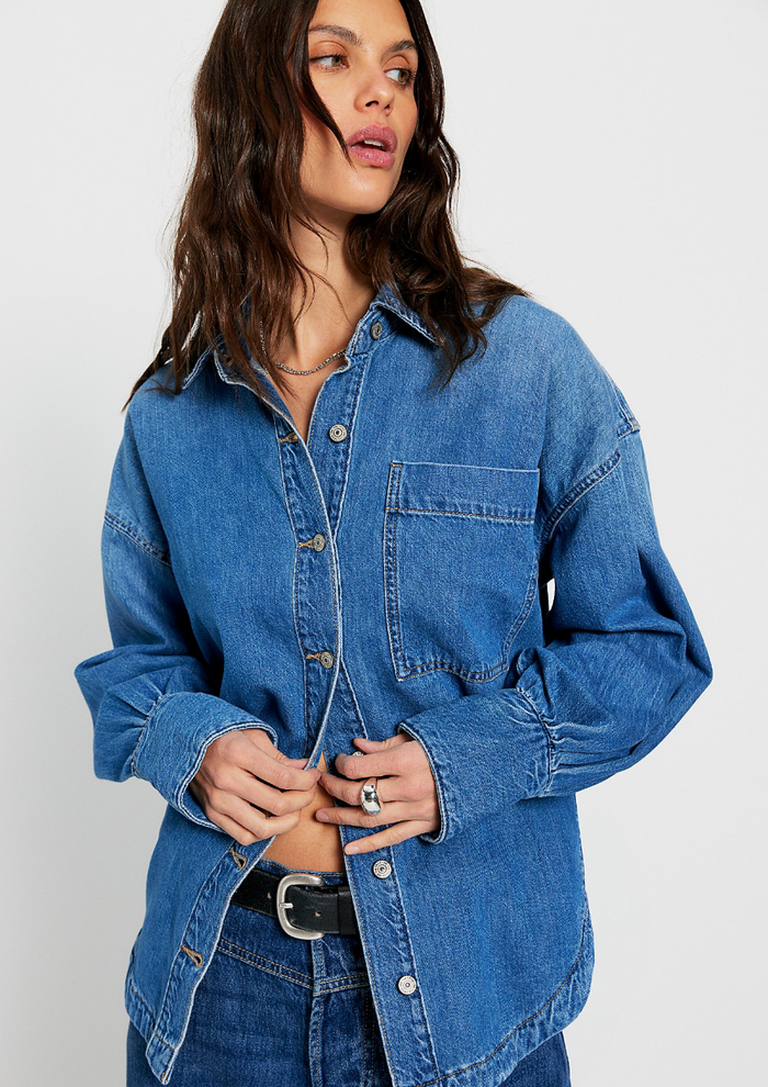 Free People Libby Denim Shirt