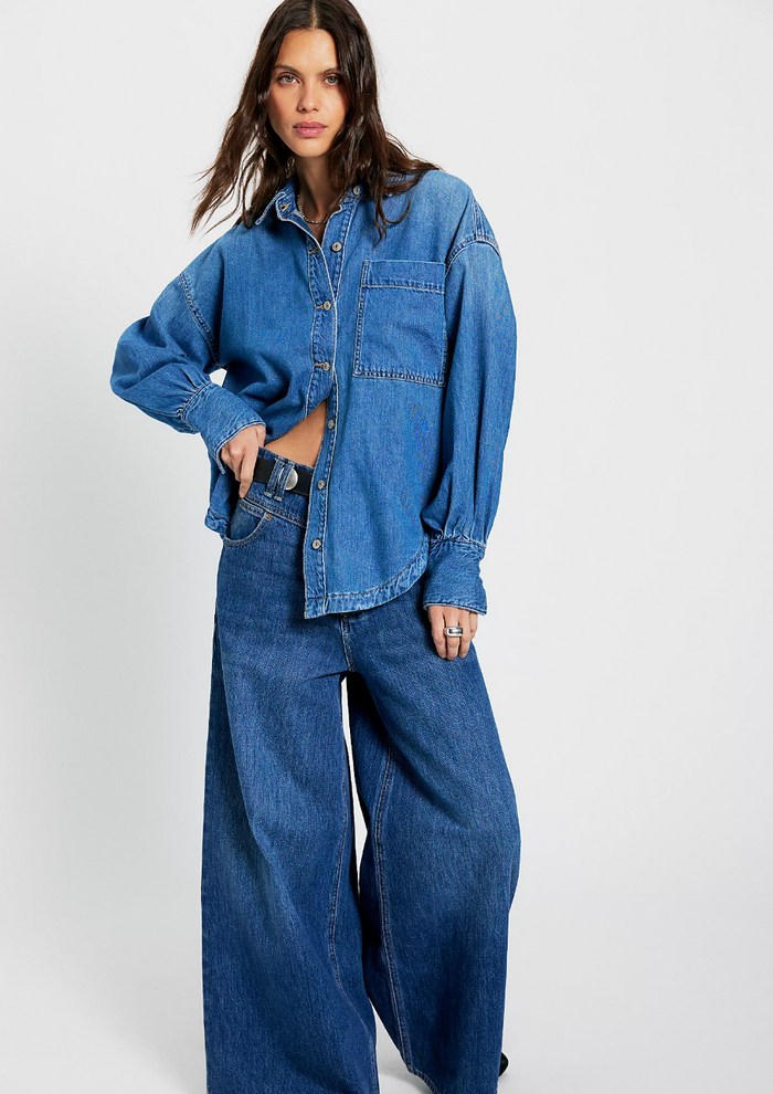 Free People Libby Denim Shirt