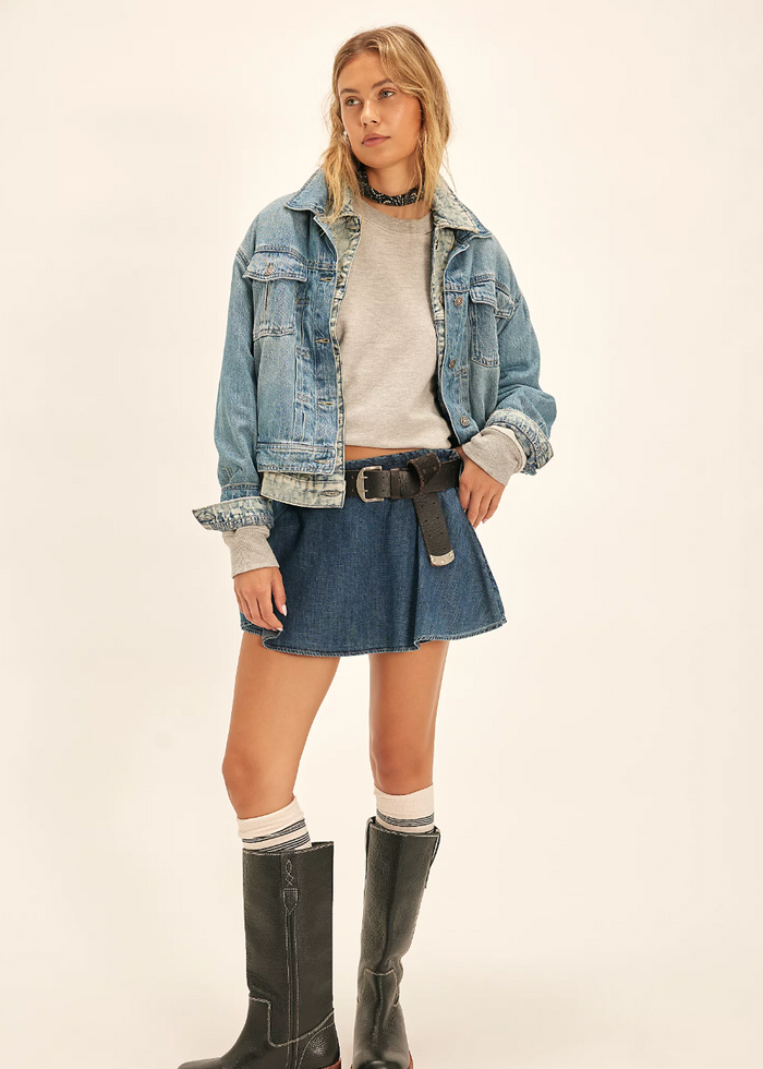 Free People Paradise Found Denim Skort