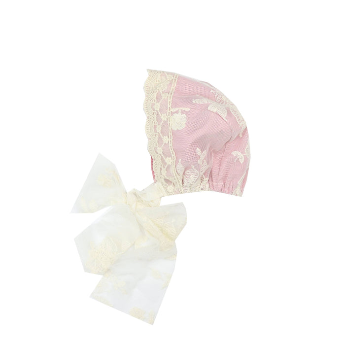 Frilly Frocks Rose Baby Pink Bonnet for Newborn