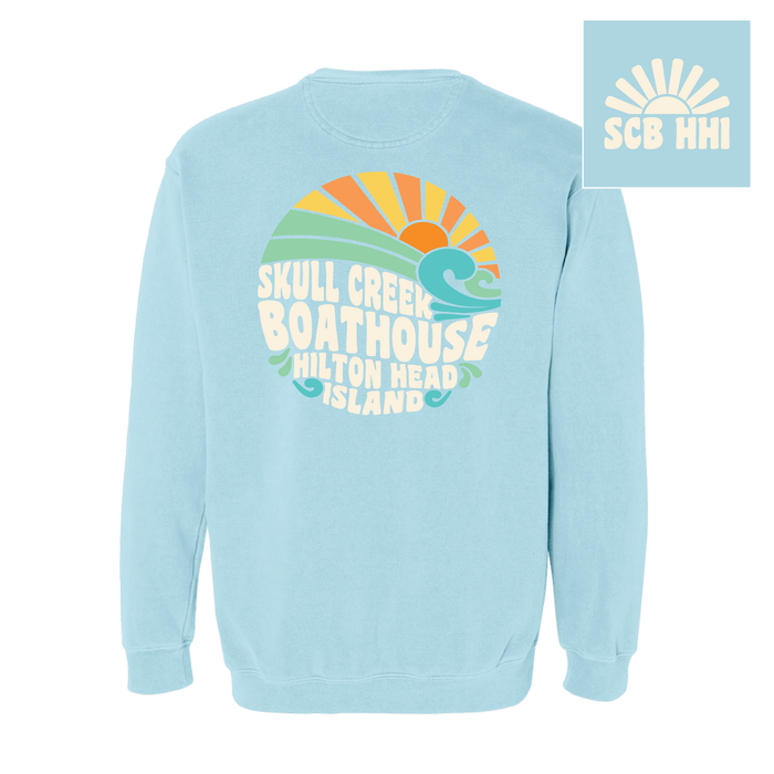 Fuzzy Wave Crew Sweatshirt